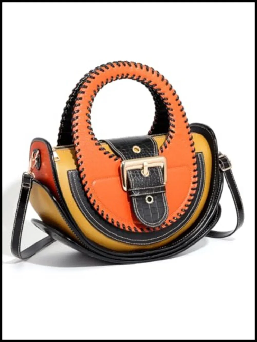 Vintage Faux Leather Satchel Crossbody Bag with Wallet Set